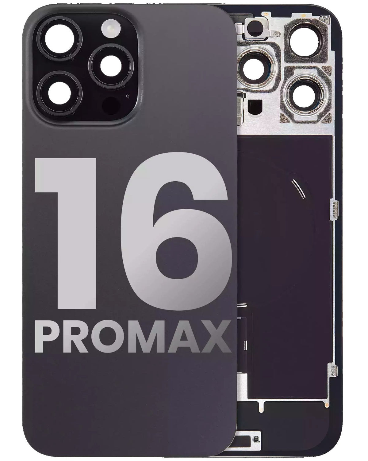 iPhone 16 Pro Max replacement back glass with charge coil, flash, brackets and NFC